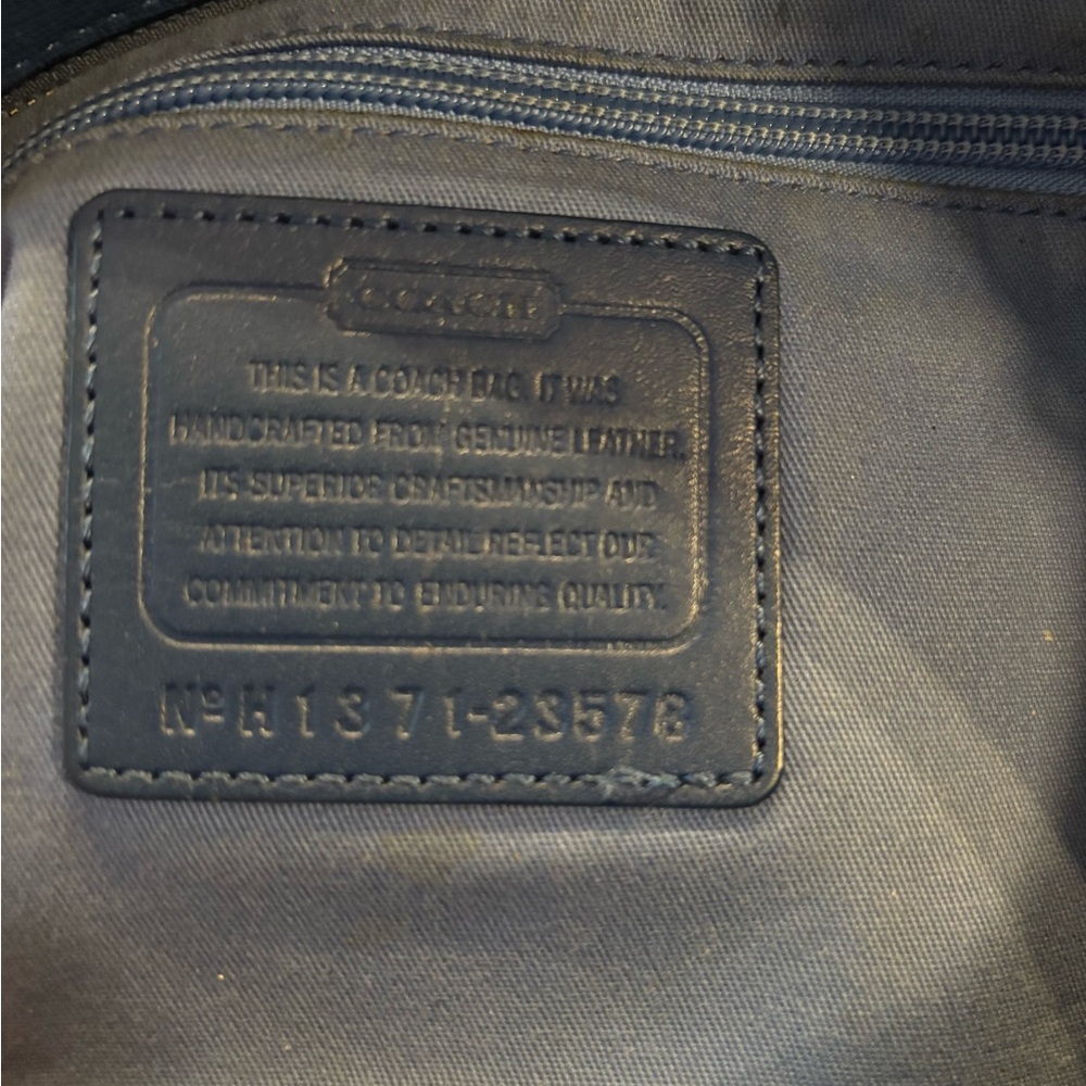Coach 2013 (23578) City Tote Blue Saffiano Leather Medium Zip Top Tote in VGUC - Picture 5 of 15